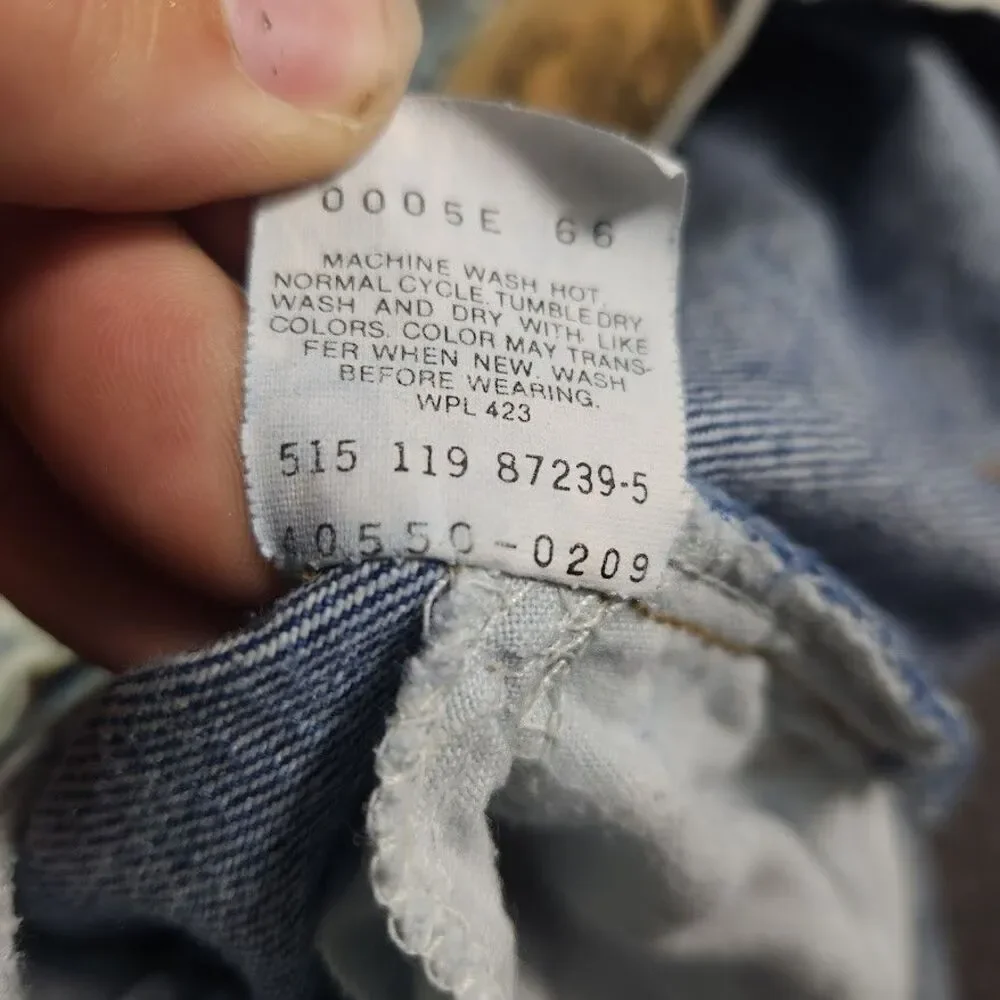 Vintage Levis 550 Acid Wash Jeans USA Made Orange Tab (Tag 31x34) Real 28x33 80s